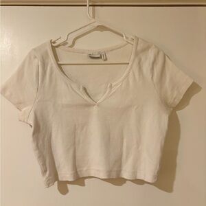 Women's White Short Sleeve Top